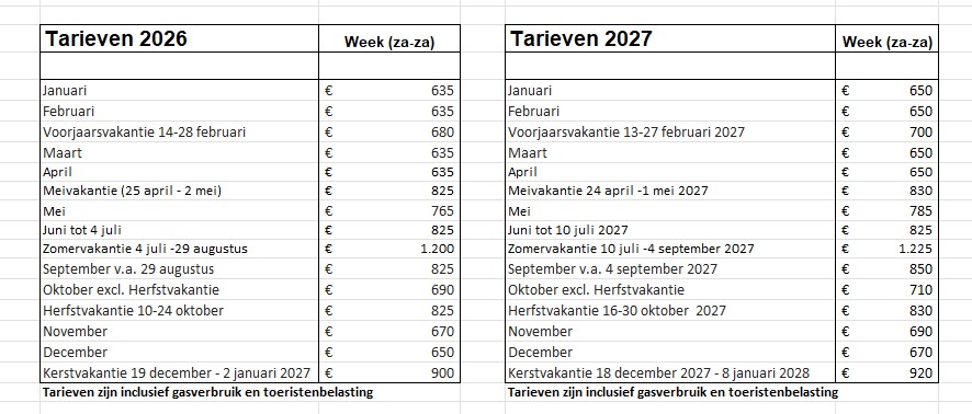 Onze prijzen